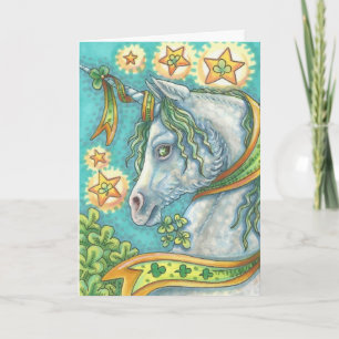 Irisches Einhorn FROHEN ST. PATRICK'S DAY PFERD KA Karte