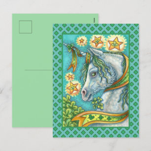 IRISCHES EINHORN, ST. PATRICK'S DAY PHANTASIEPFERD FEIERTAGSPOSTKARTE