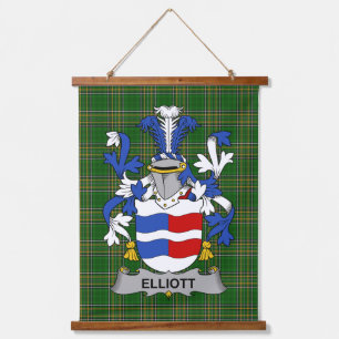 Irisches Elliott Wappen Familienwappen Wandteppich Mit Holzrahmen
