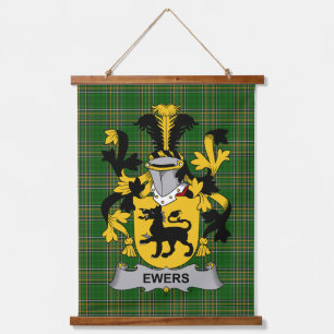 Irisches Ewers Wappen Familienwappen Wandteppich Mit Holzrahmen