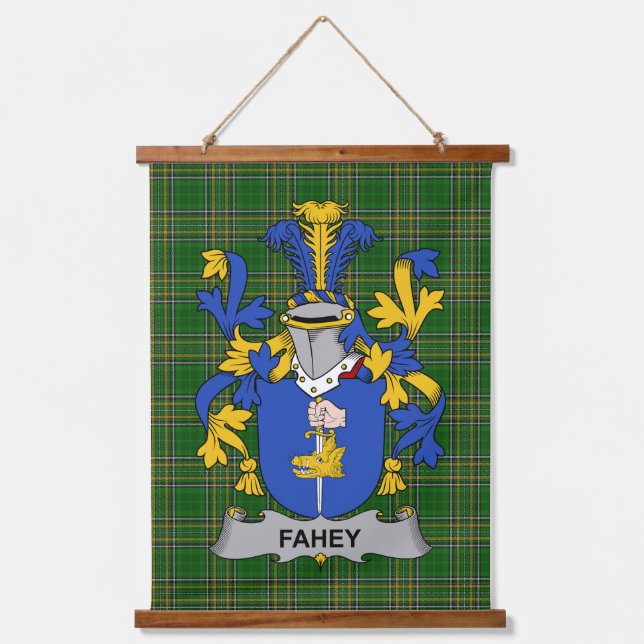 Irisches Fahey oder O_Fahy Wappen Familienwappen Wandteppich Mit Holzrahmen (Vorderseite)