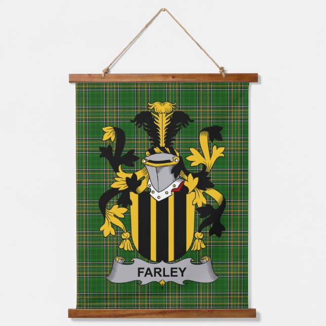 Irisches Farley oder O_Farley Wappen Familienwappe Wandteppich Mit Holzrahmen (Vorderseite)