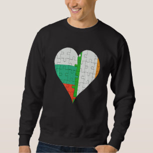 Irisches Flaggenherz Sweatshirt