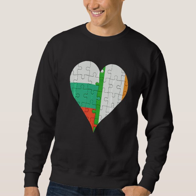 Irisches Flaggenherz Sweatshirt (Vorderseite)