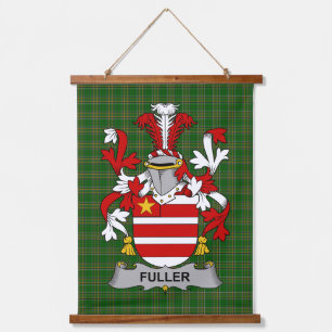 Irisches Fuller-Wappen Familienwappen Wandteppich Mit Holzrahmen