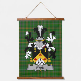 Irisches Fyan oder Faghan Wappen Familienwappen Wandteppich Mit Holzrahmen