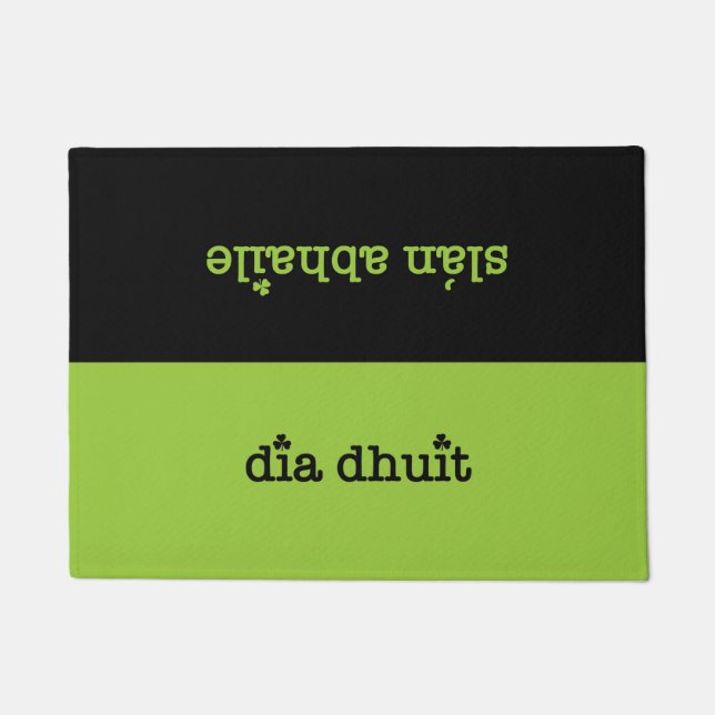 Irisches Gälisch hallo und Auf Wiedersehen Fußmatte (Vorderseite)