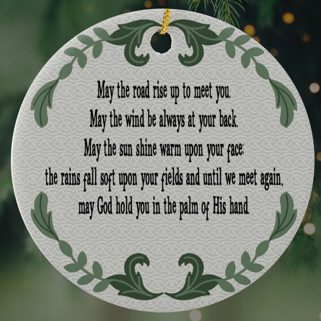 Irisches Gebet Segen Liebe Erinnerung Keramik Ornament (Irish Blessing Keepsake Memory Ornament to remember someone special. Decoration for Christmas )
