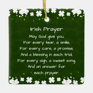 Irisches Gebet und Segen Personalisierte Weihnacht Keramikornament