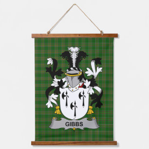 Irisches Gibbs Wappen Familienwappen Wandteppich Mit Holzrahmen