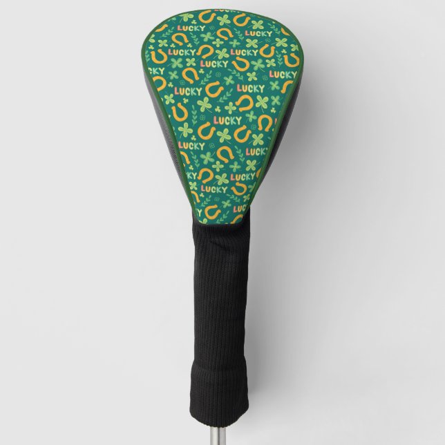Irisches GLÜCKLICHES grünes Muster Golf Headcover (Vorderseite)
