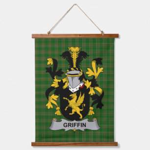 Irisches Griffin oder O_Griffy Wappen Familienwapp Wandteppich Mit Holzrahmen