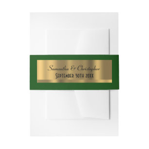 Irisches Grün und Goldpersonalisierte Hochzeit Einladungsbanderole