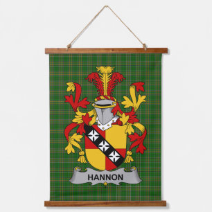 Irisches Hannon oder O_Hannon Wappen Familienwappe Wandteppich Mit Holzrahmen