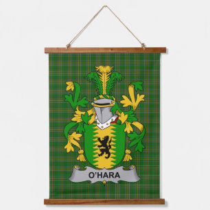 Irisches Hara oder O_Hara Wappen Familienwappen Wandteppich Mit Holzrahmen