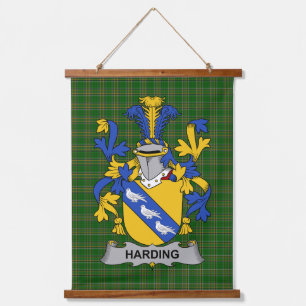 Irisches Harding Wappen Familienwappen Wandteppich Mit Holzrahmen