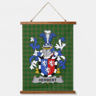 Irisches Herbert Wappen Familienwappen Wandteppich Mit Holzrahmen