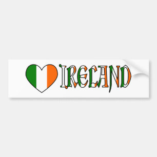 Irisches Herz Flagge & Wort Irland Autoaufkleber