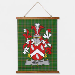 Irisches Hewitt Wappen Familienwappen Wandteppich Mit Holzrahmen