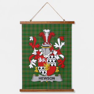 Irisches Hewson Wappen Familienwappen Wandteppich Mit Holzrahmen