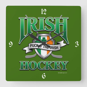 Irisches Hockey Quadratische Wanduhr