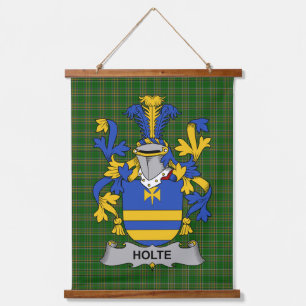 Irisches Holte oder Holt Wappen Familienwappen Wandteppich Mit Holzrahmen