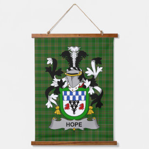 Irisches Hope-Wappen Familienwappen Wandteppich Mit Holzrahmen
