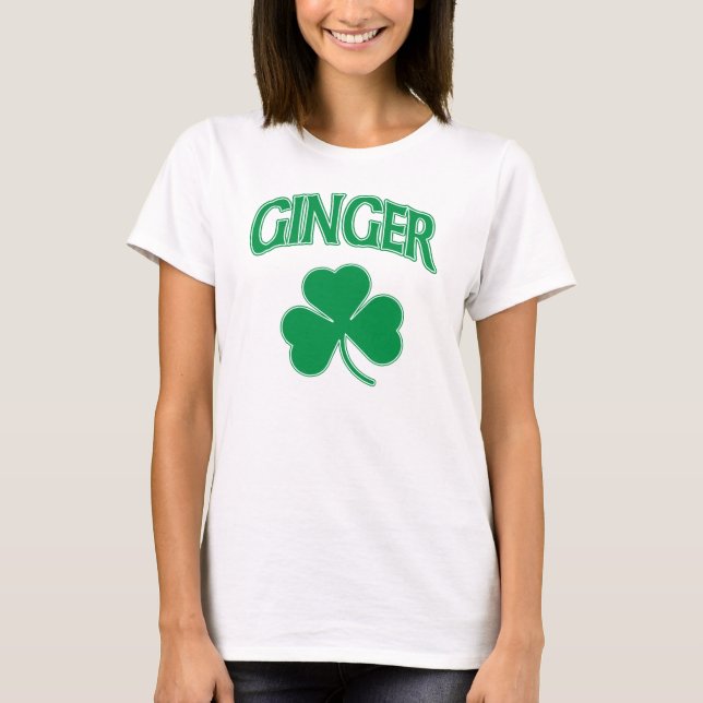 Irisches Ingwer-Kleeblatt T-Shirt (Vorderseite)