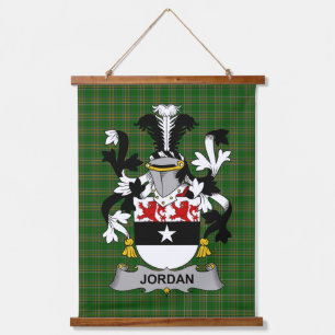 Irisches Jordan-Wappen Familienwappen Wandteppich Mit Holzrahmen