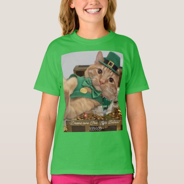 Irisches Katzen Humor T-Shirt (Vorderseite)