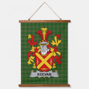 Irisches Keevan oder O_Kevane Wappen Familienwappe Wandteppich Mit Holzrahmen
