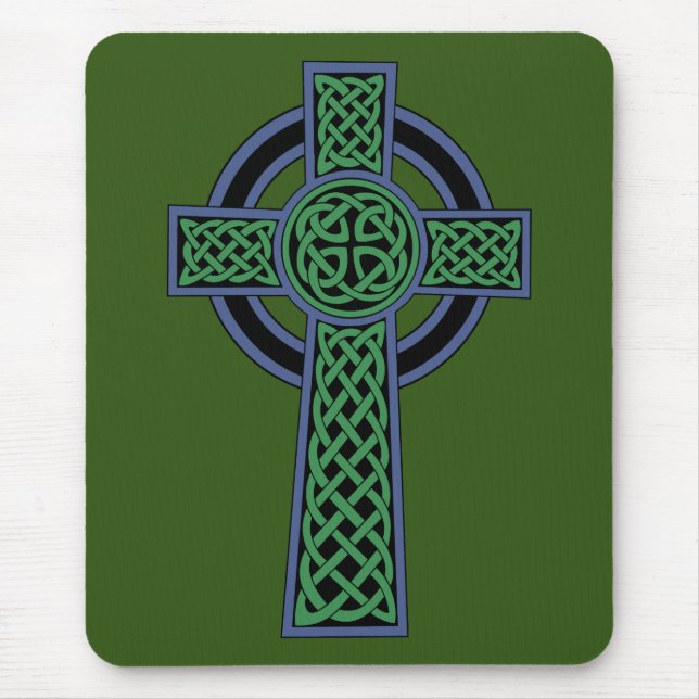 Irisches keltisches Knoten-Kreuz Mousepad (Vorne)