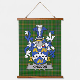 Irisches Kingdon-Wappen Familienwappen Wandteppich Mit Holzrahmen