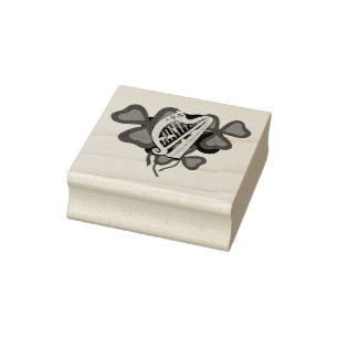 Irisches Kleeblatt, irische Harfe, irisches Klee Gummistempel