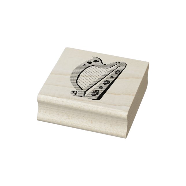 Irisches Kleeblatt, irische Harfe, irisches Klee - Gummistempel (Stempel)