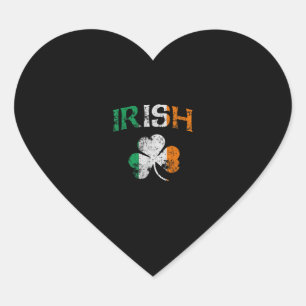 Irisches Kleeblatt Irland Flagge St. Patricks Tag Herz-Aufkleber