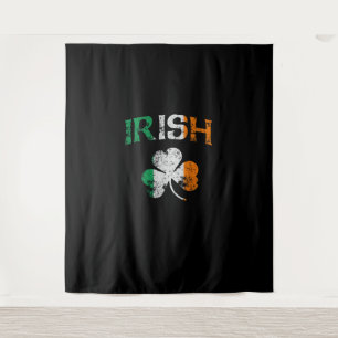 Irisches Kleeblatt Irland Flagge St. Patricks Tag  Wandteppich
