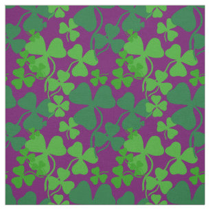 Irisches Kleeblatt, lila/Pflaume, Klegewebedruck 4 Stoff