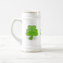 Irisches Kleeblatt-St- Patrickweiß/Goldbier-Tasse
