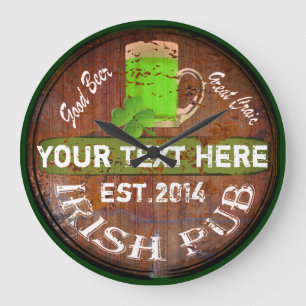 irisches Kneipenzeichen Große Wanduhr