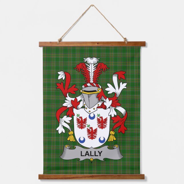 Irisches Lally oder O_Mullally Wappen Familienwapp Wandteppich Mit Holzrahmen (Vorderseite)