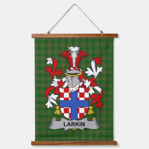 Irisches Larkin oder O_Larkin Wappen Familienwappe Wandteppich Mit Holzrahmen