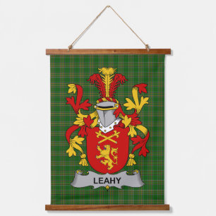 Irisches Leahy oder O_Lahy Wappen Familienwappen Wandteppich Mit Holzrahmen