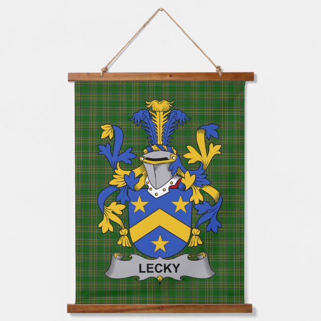 Irisches Lecky oder Lackey Wappen Familienwappen Wandteppich Mit Holzrahmen (Vorderseite)