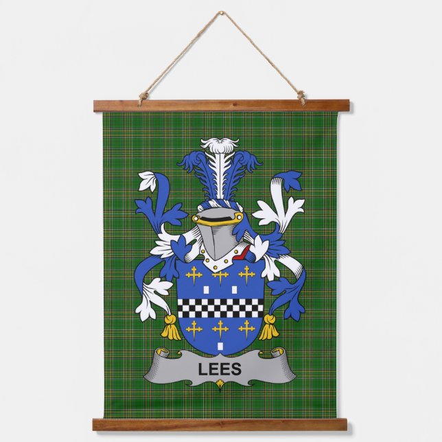 Irisches Lees oder McAleese Wappen Familienwappen Wandteppich Mit Holzrahmen (Vorderseite)