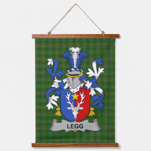 Irisches Legg oder Legge Wappen Familienwappen Wandteppich Mit Holzrahmen