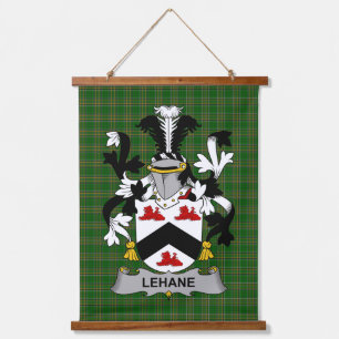 Irisches Lehane oder O_Lehane Wappen Familienwappe Wandteppich Mit Holzrahmen