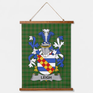 Irisches Leigh oder McLaeghis Wappen Familienwappe Wandteppich Mit Holzrahmen