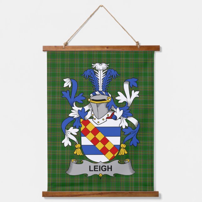 Irisches Leigh oder McLaeghis Wappen Familienwappe Wandteppich Mit Holzrahmen (Vorderseite)