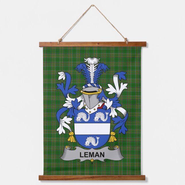 Irisches Leman oder Lemon Wappen Familienwappen Wandteppich Mit Holzrahmen (Vorderseite)